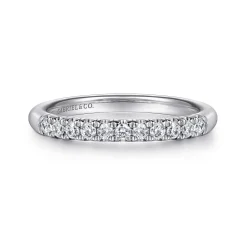 Discount Gabriel & Co. Portofino - Platinum 11 Stone French Pave Diamond Wedding Band - 0.23 ct