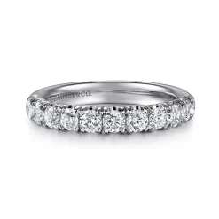 Outlet Gabriel & Co. Portofino - Platinum 11 Stone French Pave Diamond Wedding Band - 1 ct