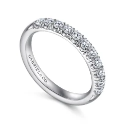 Discount Gabriel & Co. Portofino - Platinum 11 Stone French Pave Diamond Wedding Band - 0.5 ct
