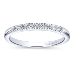 Gabriel & Co. Portofino - Platinum 11 Stone French Pave Set Diamond Wedding Band - 0.1 ct