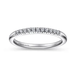 Gabriel & Co. Portofino - Platinum 11 Stone French Pave Set Diamond Wedding Band - 0.1 ct