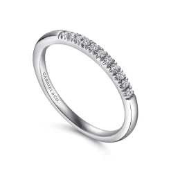 Gabriel & Co. Portofino - Platinum 11 Stone French Pave Set Diamond Wedding Band - 0.1 ct