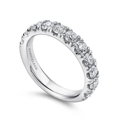 Outlet Gabriel & Co. Portofino - Platinum 11 Stone French Pave Set Diamond Wedding Band - 1.5 ct