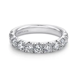 Outlet Gabriel & Co. Portofino - Platinum 11 Stone French Pave Set Diamond Wedding Band - 1.5 ct