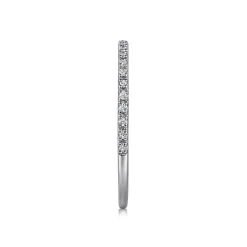 Sale Gabriel & Co. Prague - 14K White Gold Prong Set Diamond Wedding Band - 0.1 ct