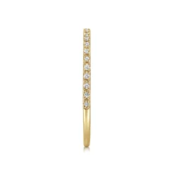 Gabriel & Co. Prague - 14K Yellow Gold Prong Set Diamond Wedding Band - 0.1 ct