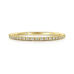 Gabriel & Co. Prague - 14K Yellow Gold Prong Set Diamond Wedding Band - 0.1 ct