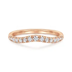 New Gabriel & Co. Prato - Curved-14K Rose Gold Diamond Anniversary Band - 0.25 ct