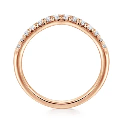 New Gabriel & Co. Prato - Curved-14K Rose Gold Diamond Anniversary Band - 0.25 ct