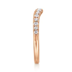New Gabriel & Co. Prato - Curved-14K Rose Gold Diamond Anniversary Band - 0.25 ct