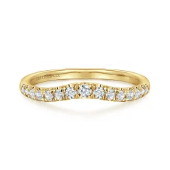 Gabriel & Co. Prato - Curved-14K Yellow Gold Diamond Anniversary Band - 0.25 ct