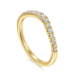 Gabriel & Co. Prato - Curved-14K Yellow Gold Diamond Anniversary Band - 0.25 ct