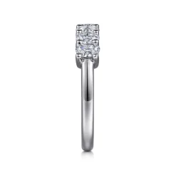 Gabriel & Co. Prevost - 14K White Gold 7 Stone Oval Diamond Anniversary Band - 0.95 ct