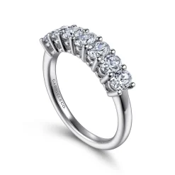 Gabriel & Co. Prevost - 14K White Gold 7 Stone Oval Diamond Anniversary Band - 0.95 ct