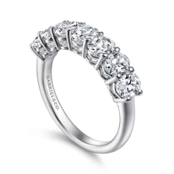 Discount Gabriel & Co. Prevost - 14K White Gold 7 Stone Oval Diamond Anniversary Band - 1.7 ct