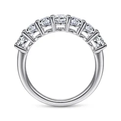 Discount Gabriel & Co. Prevost - 14K White Gold 7 Stone Oval Diamond Anniversary Band - 1.7 ct