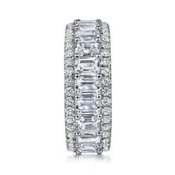Outlet Gabriel & Co. Prinne - Wide 14K White Gold Emerald Cut Fancy Diamond Anniversary Band - 6.15 ct