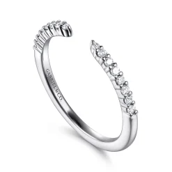 Best Gabriel & Co. Prismé - 14K White Gold Prong Setting Open Diamond Anniversary Band - 0.15 ct