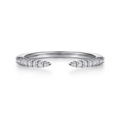 Best Gabriel & Co. Prismé - 14K White Gold Prong Setting Open Diamond Anniversary Band - 0.15 ct