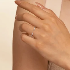 Best Gabriel & Co. Prismé - 14K White Gold Prong Setting Open Diamond Anniversary Band - 0.15 ct