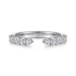 Hot Gabriel & Co. Prismé - 14K White Gold Prong Setting Open Diamond Anniversary Band - 0.55 ct