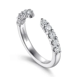Hot Gabriel & Co. Prismé - 14K White Gold Prong Setting Open Diamond Anniversary Band - 0.55 ct