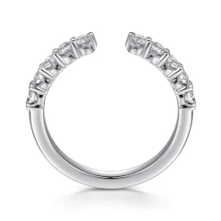 Hot Gabriel & Co. Prismé - 14K White Gold Prong Setting Open Diamond Anniversary Band - 0.55 ct