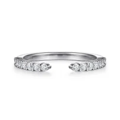 Hot Gabriel & Co. Prismé - 14K White Gold Prong Setting Open Diamond Anniversary Band - 0.3 ct