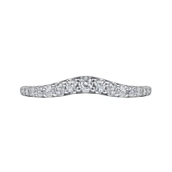 New Gabriel & Co. Prive - Curved-14K White Gold Diamond Anniversary Band - 0.25 ct