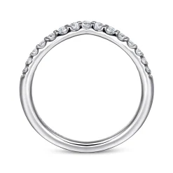New Gabriel & Co. Prive - Curved-14K White Gold Diamond Anniversary Band - 0.25 ct