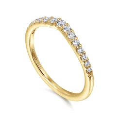 Best Gabriel & Co. Prive - Curved-14K Yellow Gold Diamond Anniversary Band - 0.25 ct