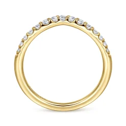 Best Gabriel & Co. Prive - Curved-14K Yellow Gold Diamond Anniversary Band - 0.25 ct