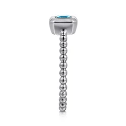Online Gabriel & Co. Promise Ring - 14K White Gold Diamond and Swiss Blue Topaz Promise Ring