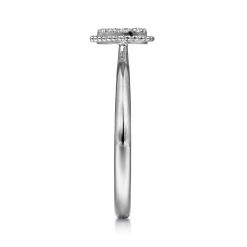 Hot Gabriel & Co. Promise Ring - 14K White Gold Diamond Pave Open Heart Promise Ring