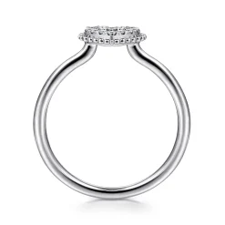 Hot Gabriel & Co. Promise Ring - 14K White Gold Diamond Pave Open Heart Promise Ring