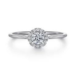Outlet Gabriel & Co. Promise Ring - 14K White Gold Diamond Halo Ring