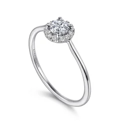 Outlet Gabriel & Co. Promise Ring - 14K White Gold Diamond Halo Ring