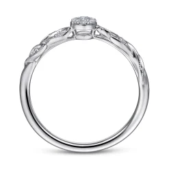 Online Gabriel & Co. Promise Ring - 14K White Gold Floral Diamond Stackable Promise Ring