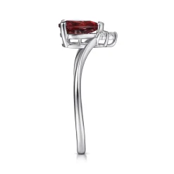 Online Gabriel & Co. Promise Ring - 14K White Gold Garnet Diamond Chevron Promise Ring