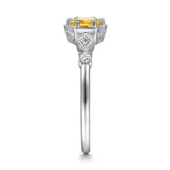 Discount Gabriel & Co. Promise Ring - 14K White Gold Hexagonal Citrine Diamond Promise Ring