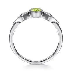 Sale Gabriel & Co. Promise Ring - 14K White Gold Peridot and Diamond Promise Ring
