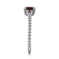 Sale Gabriel & Co. Promise Ring - 14K White Gold Round Garnet and Diamond Bujukan Promise Ring