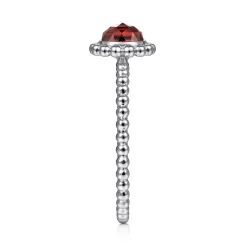 Online Gabriel & Co. Promise Ring - 14K White Gold Round Garnet Bujukan Beaded Promise Ring