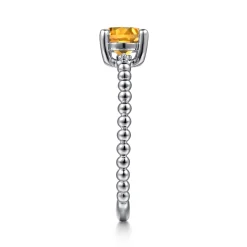 Online Gabriel & Co. Promise Ring - 14K White Gold Round Citrine and Diamond Bujukan Promise Ring