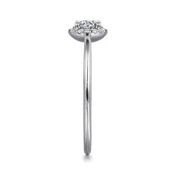 Clearance Gabriel & Co. Promise Ring - 14K White Gold White Sapphire and Diamond Halo Promise Ring