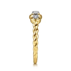 Online Gabriel & Co. Promise Ring - 14K White Yellow Gold White Sapphire Three Stone Promise Ring