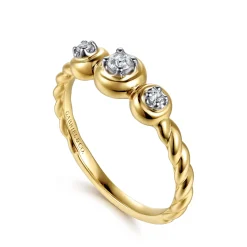 Online Gabriel & Co. Promise Ring - 14K White Yellow Gold White Sapphire Three Stone Promise Ring
