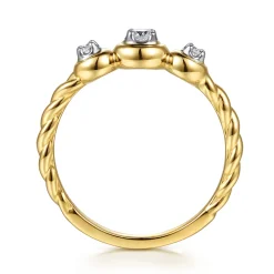 Online Gabriel & Co. Promise Ring - 14K White Yellow Gold White Sapphire Three Stone Promise Ring
