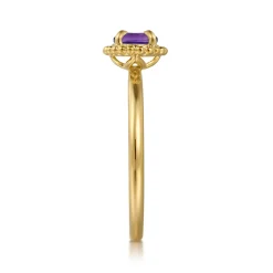 New Gabriel & Co. Promise Ring - 14K Yellow Gold Amethyst Promise Ring