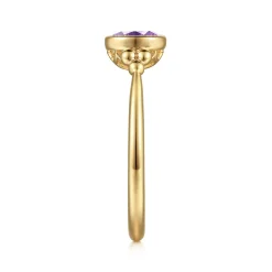Discount Gabriel & Co. Promise Ring - 14K Yellow Gold Amethyst Bujukan Promise Ring